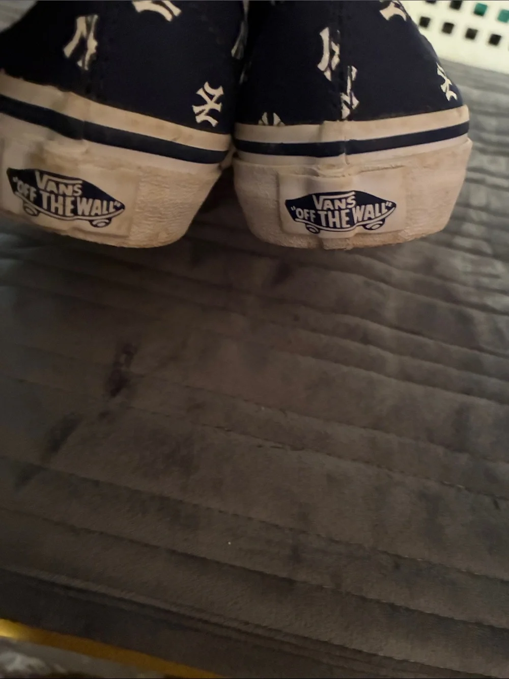 Vans Kids Navy Canvas Sneakers with White NY Pattern
